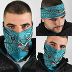 Port Adelaide Australian Football Neck Gaiter Power Hero Mascot With Indigenous Pattern Art