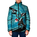 Port Adelaide Australian Football Padded Jacket Power Hero Mascot With Indigenous Pattern Art