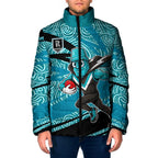Port Adelaide Australian Football Padded Jacket Power Hero Mascot With Indigenous Pattern Art