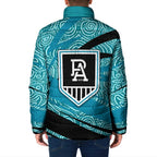 Port Adelaide Australian Football Padded Jacket Power Hero Mascot With Indigenous Pattern Art