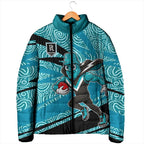 Port Adelaide Australian Football Padded Jacket Power Hero Mascot With Indigenous Pattern Art