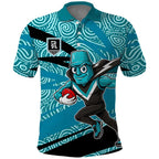 Port Adelaide Australian Football Polo Shirt Power Hero Mascot With Indigenous Pattern Art