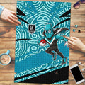 Port Adelaide Australian Football Puzzle Power Hero Mascot With Indigenous Pattern Art