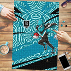 Port Adelaide Australian Football Puzzle Power Hero Mascot With Indigenous Pattern Art