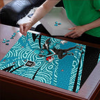 Port Adelaide Australian Football Puzzle Power Hero Mascot With Indigenous Pattern Art