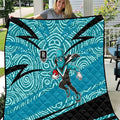 Port Adelaide Australian Football Quilt Power Hero Mascot With Indigenous Pattern Art