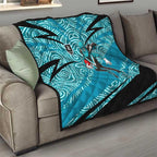 Port Adelaide Australian Football Quilt Power Hero Mascot With Indigenous Pattern Art