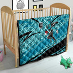 Port Adelaide Australian Football Quilt Power Hero Mascot With Indigenous Pattern Art