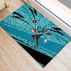 Port Adelaide Australian Football Rubber Doormat Power Hero Mascot With Indigenous Pattern Art