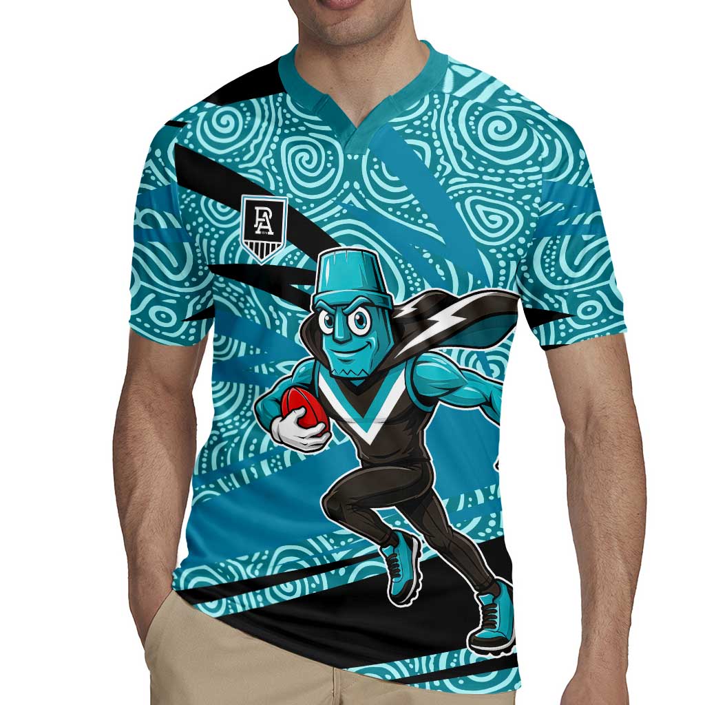 Port Adelaide Australian Football Rugby Jersey Power Hero Mascot With Indigenous Pattern Art