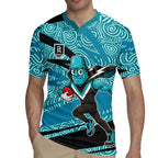 Port Adelaide Australian Football Rugby Jersey Power Hero Mascot With Indigenous Pattern Art