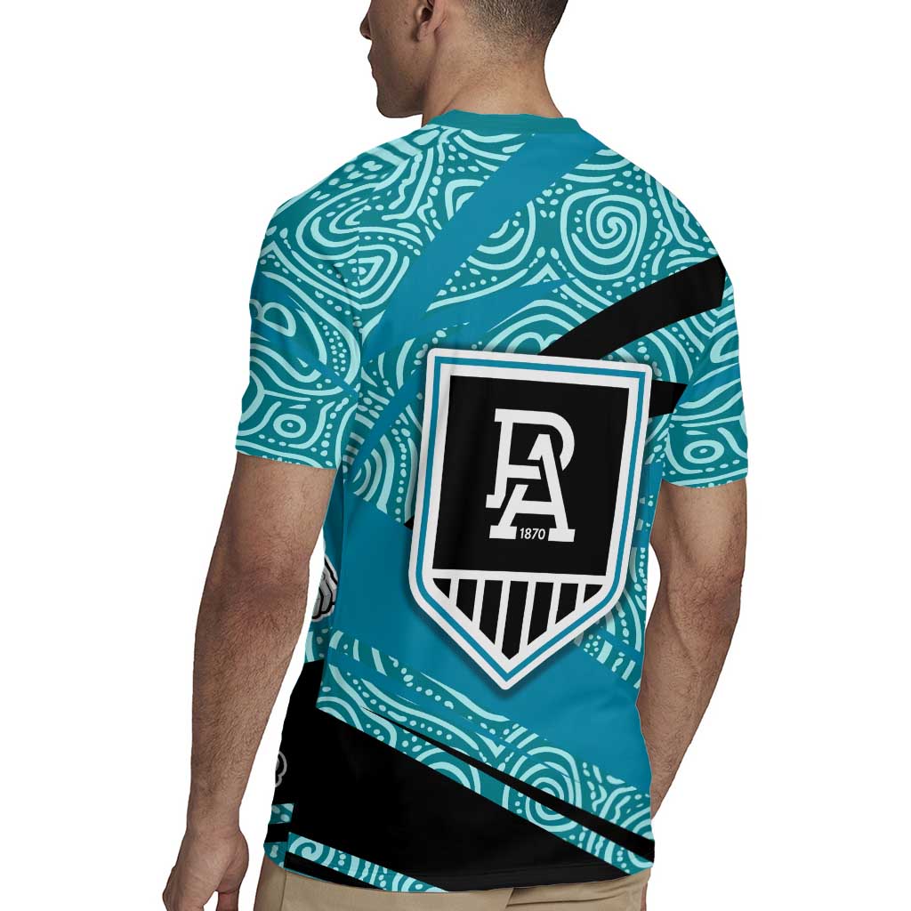 Port Adelaide Australian Football Rugby Jersey Power Hero Mascot With Indigenous Pattern Art