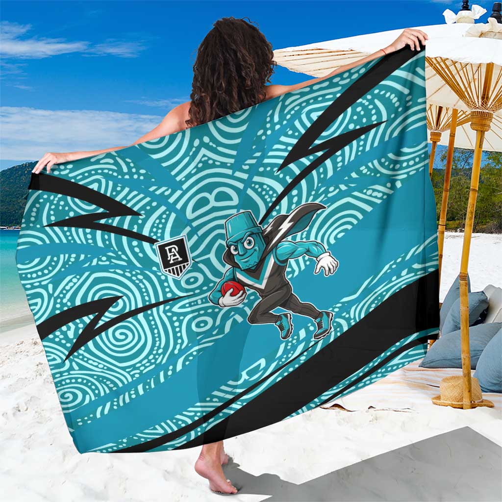 Port Adelaide Australian Football Sarong Power Hero Mascot With Indigenous Pattern Art