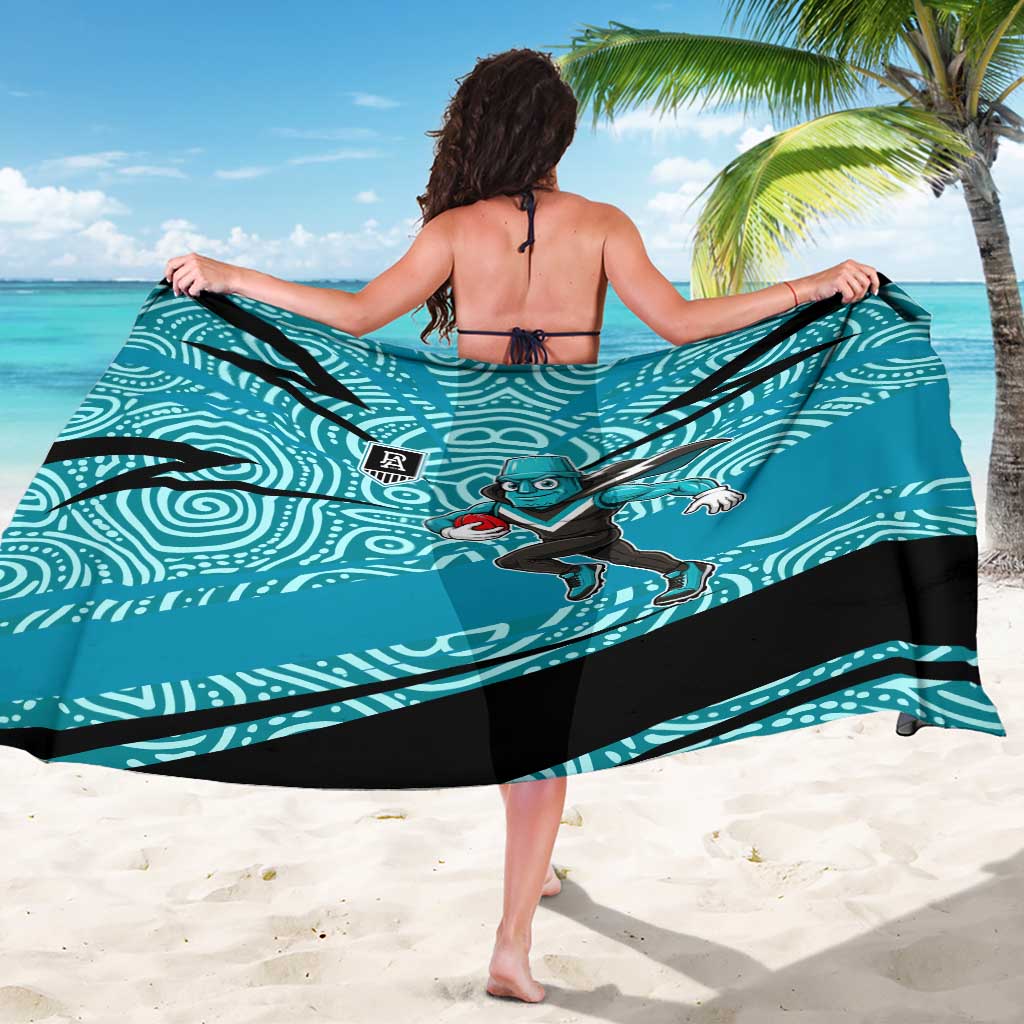 Port Adelaide Australian Football Sarong Power Hero Mascot With Indigenous Pattern Art