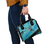Port Adelaide Australian Football Shoulder Handbag Power Hero Mascot With Indigenous Pattern Art