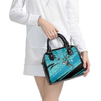 Port Adelaide Australian Football Shoulder Handbag Power Hero Mascot With Indigenous Pattern Art