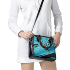 Port Adelaide Australian Football Shoulder Handbag Power Hero Mascot With Indigenous Pattern Art