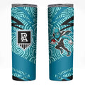 Port Adelaide Australian Football Skinny Tumbler Power Hero Mascot With Indigenous Pattern Art