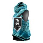 Port Adelaide Australian Football Sleeveless Hoodie Power Hero Mascot With Indigenous Pattern Art