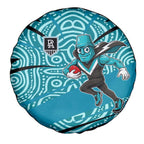 Port Adelaide Australian Football Spare Tire Cover Power Hero Mascot With Indigenous Pattern Art