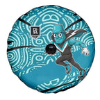 Port Adelaide Australian Football Spare Tire Cover Power Hero Mascot With Indigenous Pattern Art