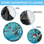 Port Adelaide Australian Football Spare Tire Cover Power Hero Mascot With Indigenous Pattern Art