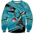 Port Adelaide Australian Football Sweatshirt Power Hero Mascot With Indigenous Pattern Art