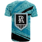Port Adelaide Australian Football T Shirt Power Hero Mascot With Indigenous Pattern Art