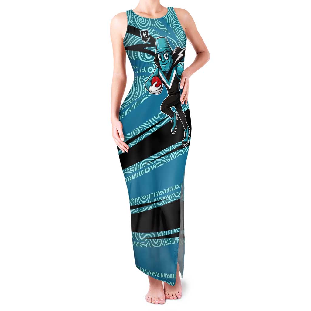 Port Adelaide Australian Football Tank Maxi Dress Power Hero Mascot With Indigenous Pattern Art