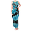 Port Adelaide Australian Football Tank Maxi Dress Power Hero Mascot With Indigenous Pattern Art