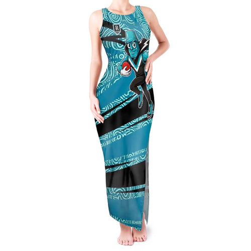 Port Adelaide Australian Football Tank Maxi Dress Power Hero Mascot With Indigenous Pattern Art