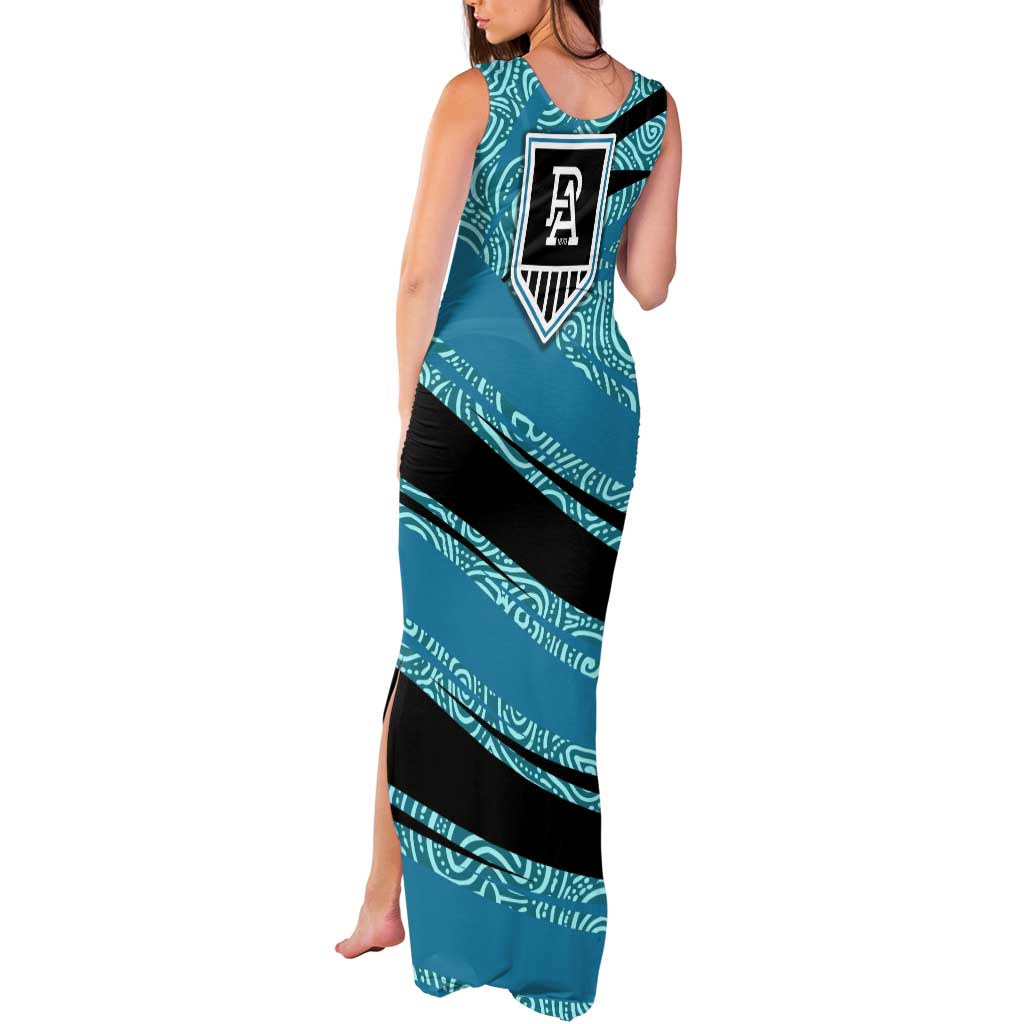 Port Adelaide Australian Football Tank Maxi Dress Power Hero Mascot With Indigenous Pattern Art