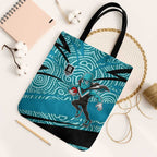 Port Adelaide Australian Football Tote Bag Power Hero Mascot With Indigenous Pattern Art
