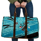 Port Adelaide Australian Football Travel Bag Power Hero Mascot With Indigenous Pattern Art