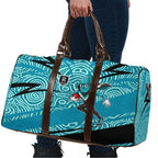 Port Adelaide Australian Football Travel Bag Power Hero Mascot With Indigenous Pattern Art