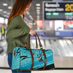 Port Adelaide Australian Football Travel Bag Power Hero Mascot With Indigenous Pattern Art