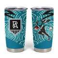 Port Adelaide Australian Football Tumbler Cup Power Hero Mascot With Indigenous Pattern Art