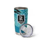 Port Adelaide Australian Football Tumbler Cup Power Hero Mascot With Indigenous Pattern Art