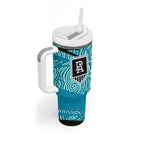 Port Adelaide Australian Football Tumbler With Handle Power Hero Mascot With Indigenous Pattern Art