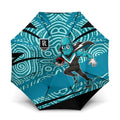 Port Adelaide Australian Football Umbrella Power Hero Mascot With Indigenous Pattern Art