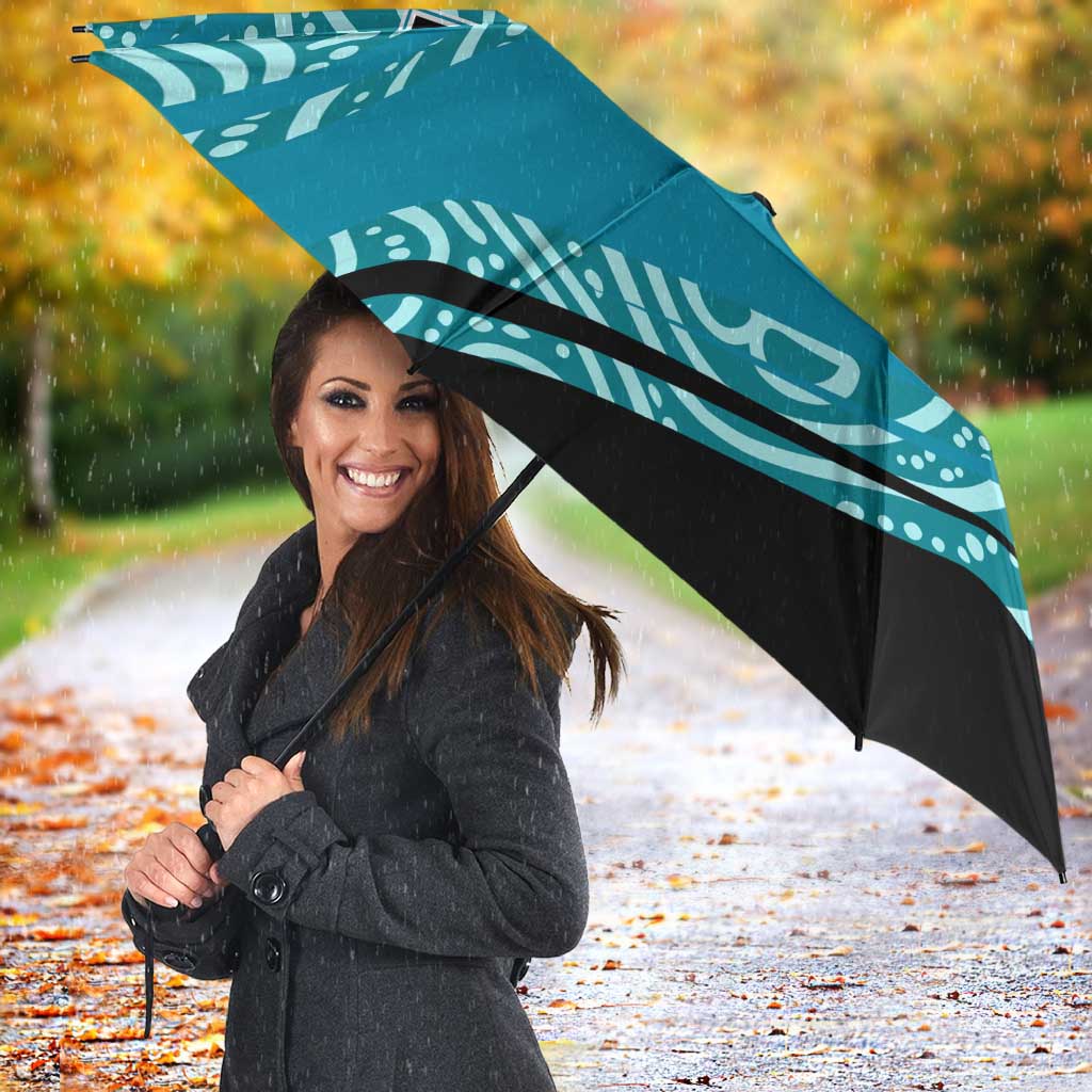 Port Adelaide Australian Football Umbrella Power Hero Mascot With Indigenous Pattern Art