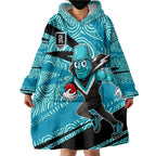 Port Adelaide Australian Football Wearable Blanket Hoodie Power Hero Mascot With Indigenous Pattern Art