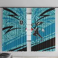 Port Adelaide Australian Football Window Curtain Power Hero Mascot With Indigenous Pattern Art