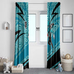 Port Adelaide Australian Football Window Curtain Power Hero Mascot With Indigenous Pattern Art