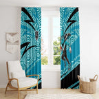 Port Adelaide Australian Football Window Curtain Power Hero Mascot With Indigenous Pattern Art