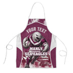 Personalised Sea Eagles Rugby Apron Eagle Mascot Sydney Skyline 3D Graphic