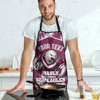 Personalised Sea Eagles Rugby Apron Eagle Mascot Sydney Skyline 3D Graphic