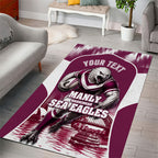 Personalised Sea Eagles Rugby Area Rug Eagle Mascot Sydney Skyline 3D Graphic