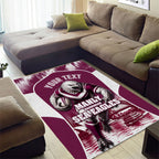Personalised Sea Eagles Rugby Area Rug Eagle Mascot Sydney Skyline 3D Graphic
