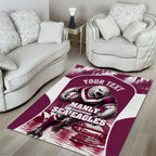Personalised Sea Eagles Rugby Area Rug Eagle Mascot Sydney Skyline 3D Graphic